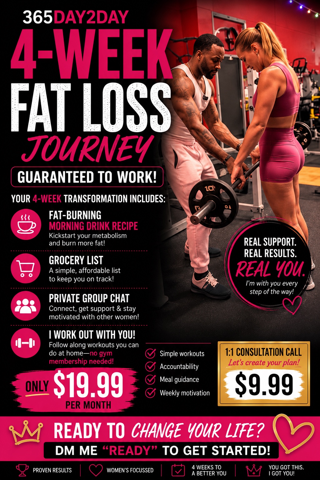 4-Week Fat Loss Journey promotional flyer