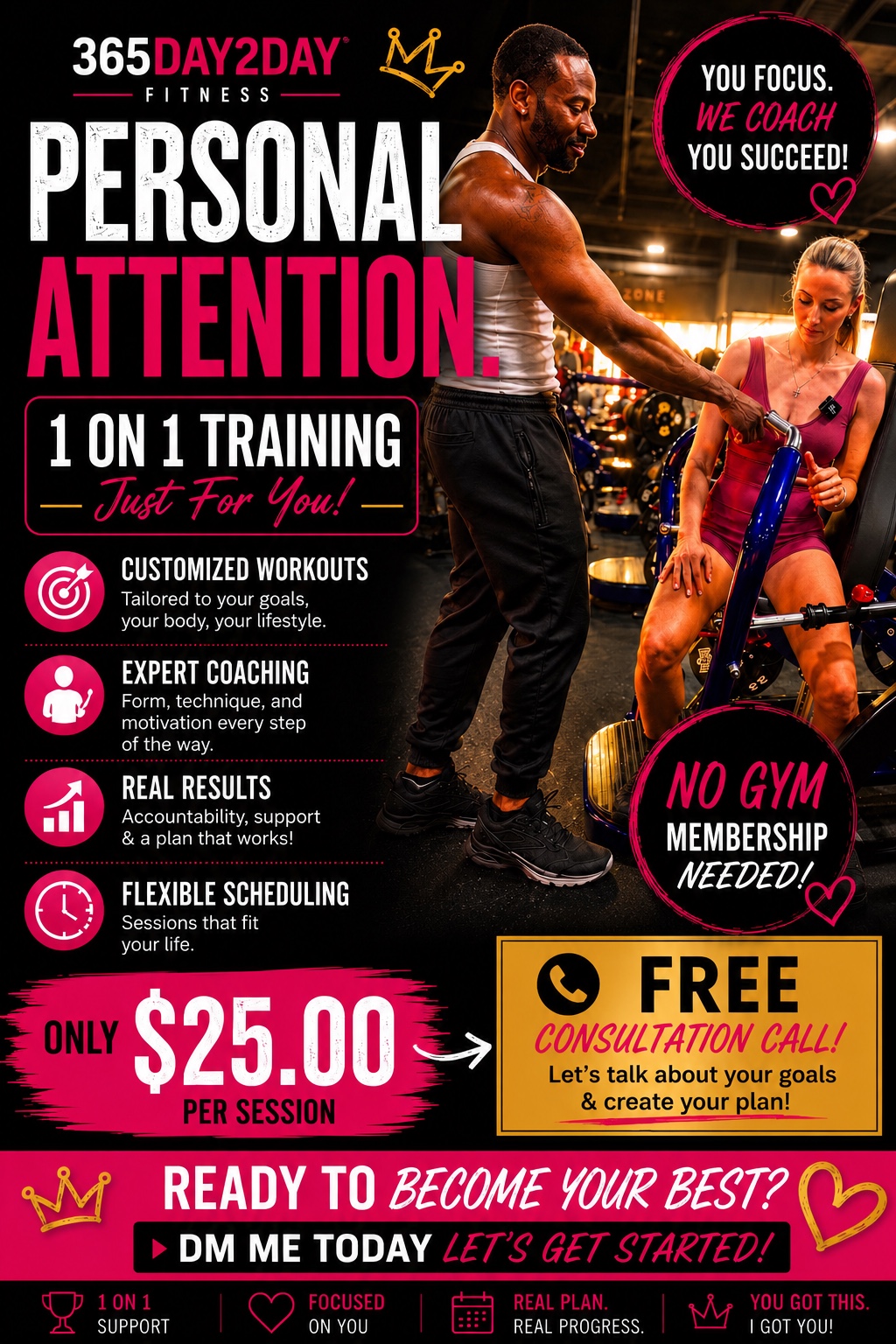 1-on-1 Personal Training promotional flyer