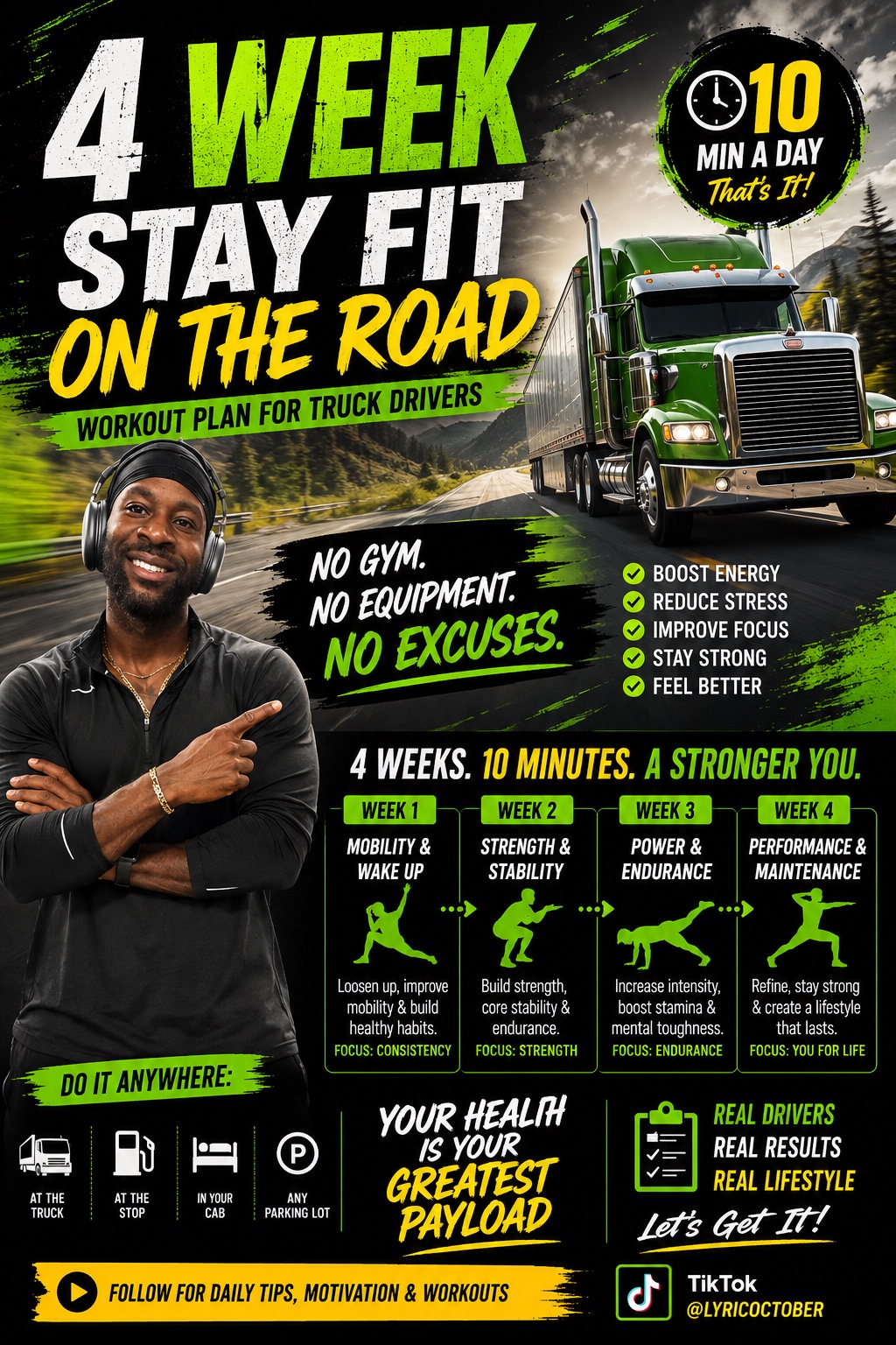 Stay Fit On The Road promotional flyer